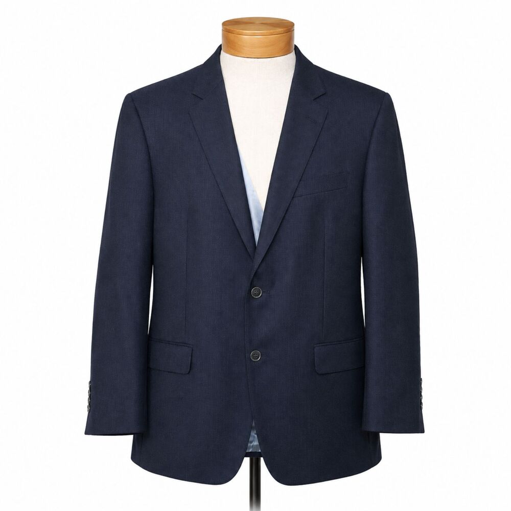IZOD Men's Navy Blue Blazer Sport Coat Jacket 42R Two Button Classic Business